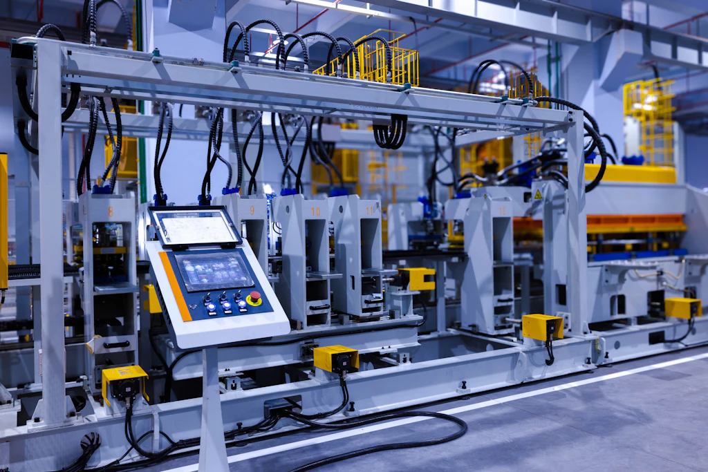 Pannello operatore touchscreen su una linea industriale automatizzata